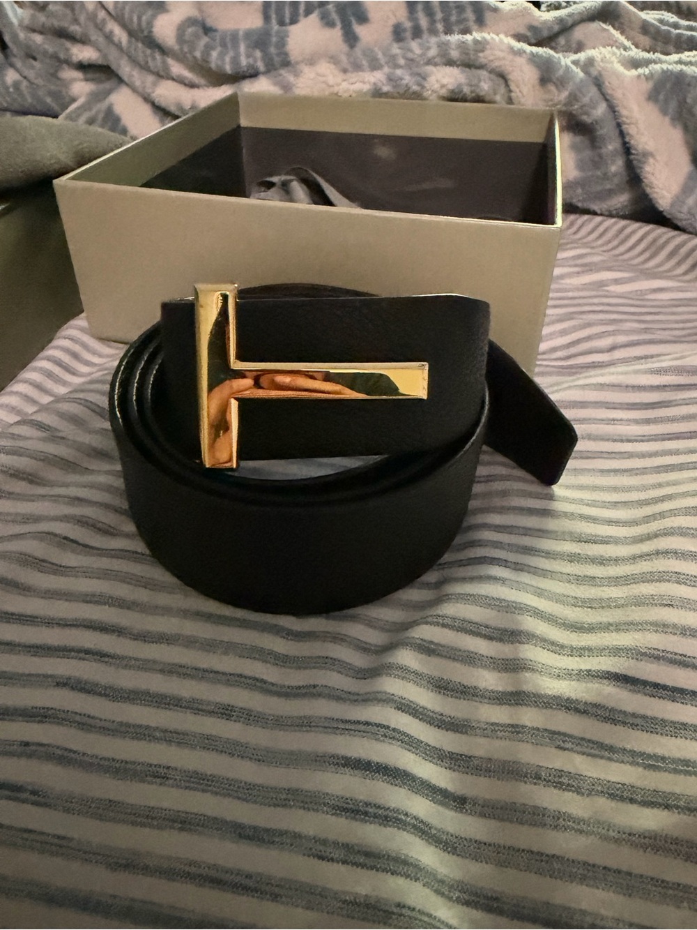 Tom Ford Reversible Black/Brown Leather Belt Size 100